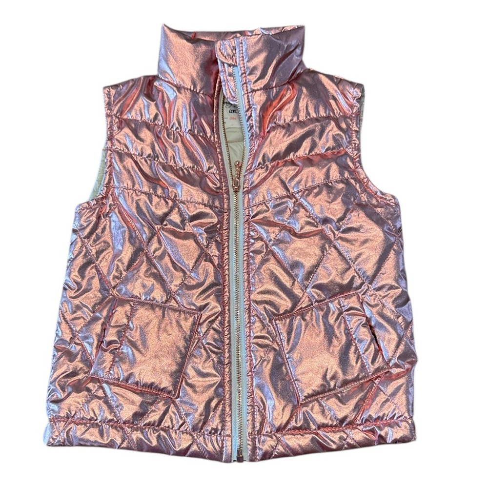 Sovereign Code‎ Girls Metalic Rose Gold Size 9M Puffy Quilted Vest